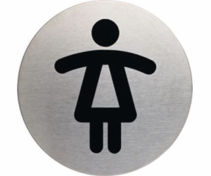 Odolný INFORMAČNÍ TALÍŘ ODOLNÝ SYMBOL DÁMSKÉ WC PRŮMĚR 83MM