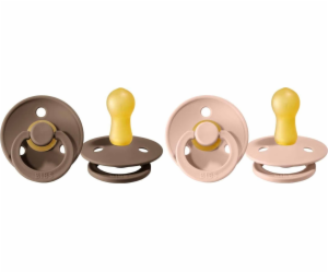 BIBS HEVEA 2-Pack Dark Oak a Blush M 6m+