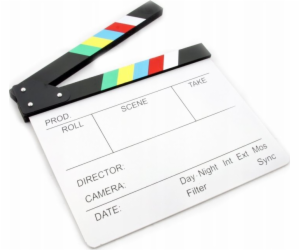 Filmová klapka ve stylu Massa Hollywood – bílá