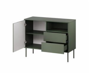 1D2S TRESSE komoda 100x40x75 matná zelená