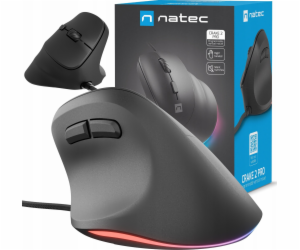 Vertikální myš Natec CRAKE 2 PRO/Vertikální/Optická/Pro p...