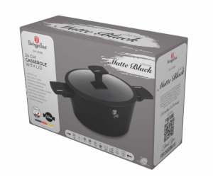 Kastrol s titanovým povrchem a poklicí 24 cm Matte Black ...
