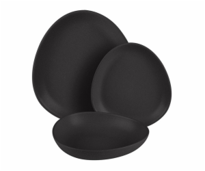 Jídelní sada talířů 18 ks Matte Black Collection BH-10021