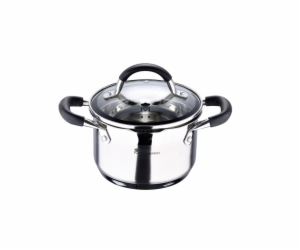 Hrnec s poklicí nerez FOODIES 16 cm 1,8 litru BGMP-1504-BK