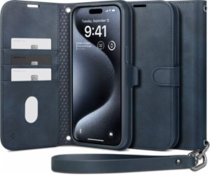 Spigen Peněženka Peněženka S Pro, tmavě modrá - iPhone 15...