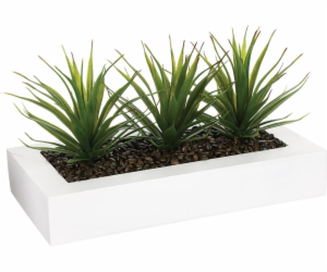 Atmosphera Umělá rostlina 3 x aloe v bílém květináči, 31 cm