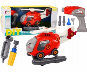 LeanToys DIY vrtulník kreslená hračka červená