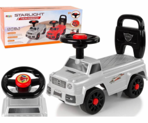 LeanToys Odrážedlo QX-5500- 2 Klakson s opěradlem, stříbrné