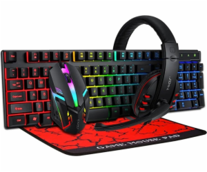 ExtraLink EXTRALINK HERNÍ SADA TF800 4V1 LED klávesnice K...