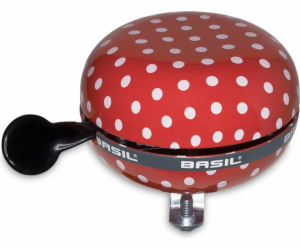 Basil Zvonek na kolo BIG BELL POLKADOT 80 mm červeno-bílé...
