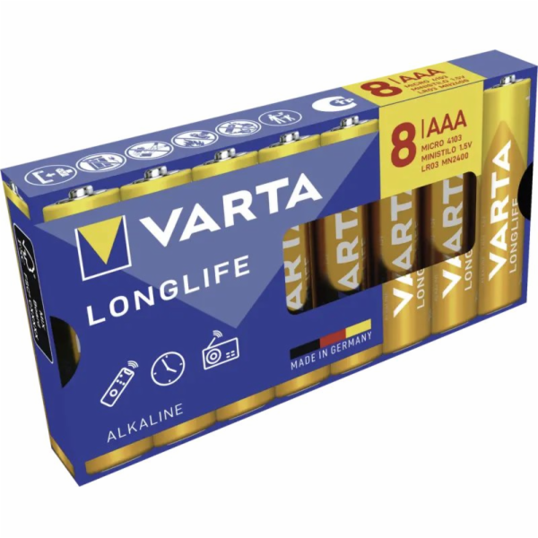 1x8 Varta Longlife AAA LR 3  Blister Pack