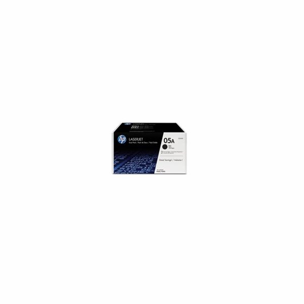 HP 05A Black LJ Toner Cart, 2-pack, CE505D (2,300 / 2,300...