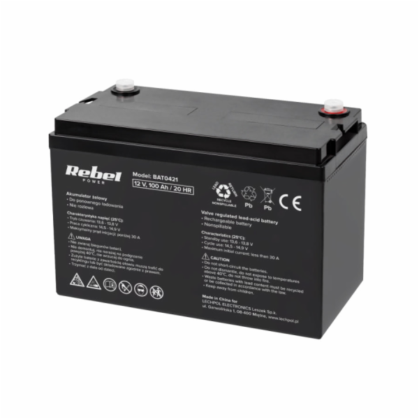 Baterie olověná 12V 100Ah REBEL BAT0421