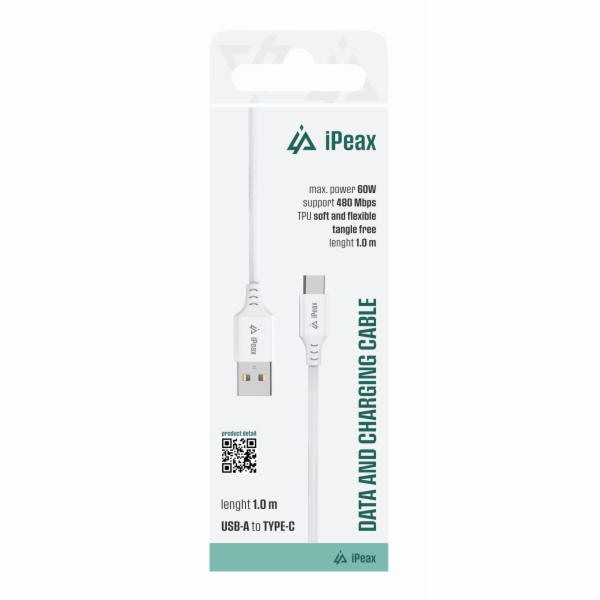 Kabel iPEAX 90010113 USB/USB-C 1m White