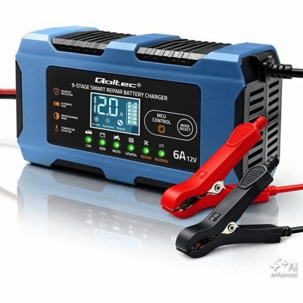 Qoltec Nabíječka 12V 6A | Usměrňovač s funkcí opravy | AG...