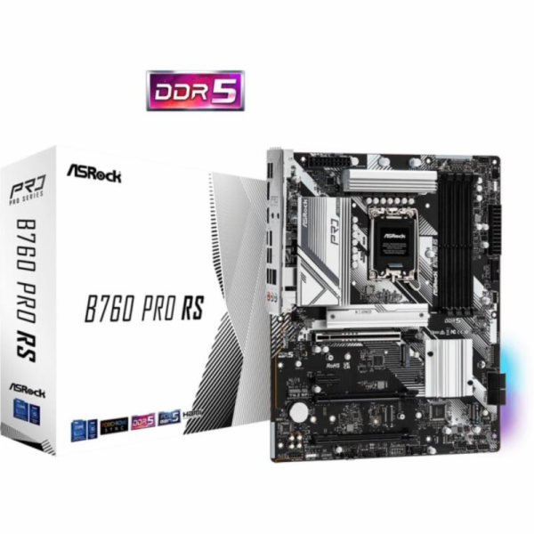 ASRock MB Sc LGA1700 B760 PRO RS, Intel B760, 4xDDR5, 1xD...