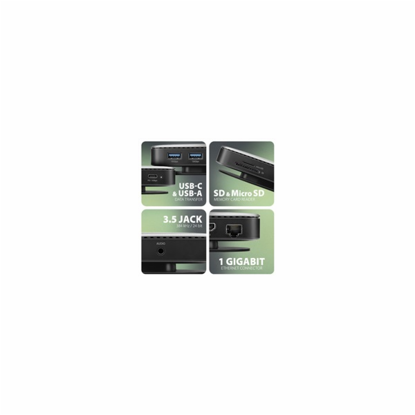 AXAGON HMC-UFO, USB 10Gbps hub, 2x USB-A, USB-C, HDMI 4k/...
