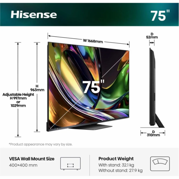 Hisense Hisense 75UR8DS RGB MiniLED