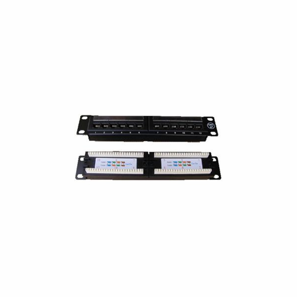 DATACOM Patch panel UTP 10" 12 port CAT5E, 2x6 pozic, 1U,...