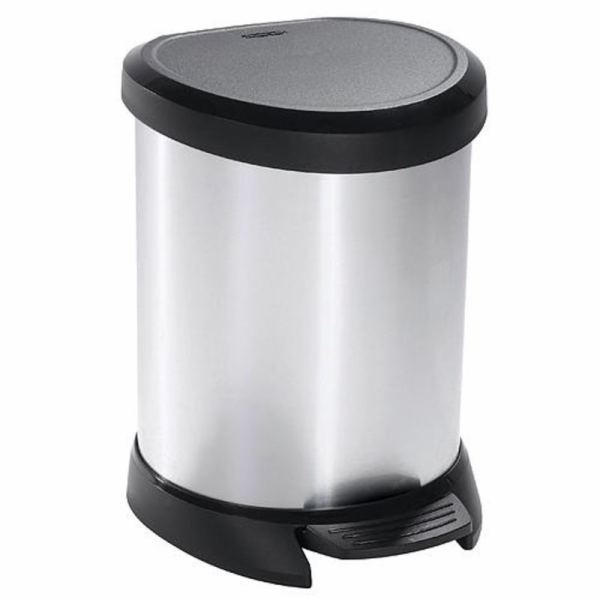 Koš Curver® DECO BIN 15 litrů, stříbrný/černý, na odpadky...
