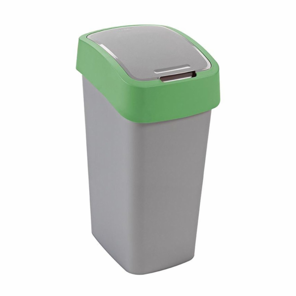 Koš Curver® FLIP BIN 45 litrů, šedostříbrný/zelený, na od...