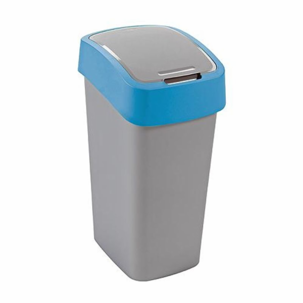 Koš Curver® FLIP BIN 25 litrů, šedostříbrný/modrý, na odp...