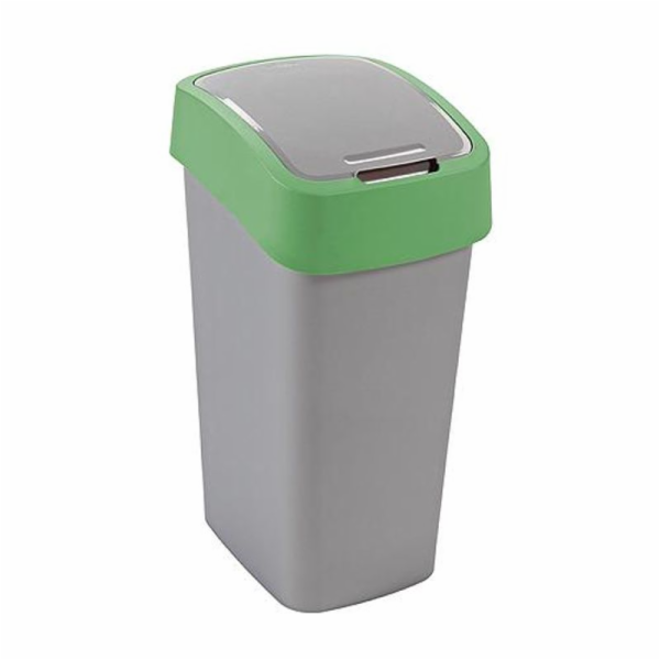 Koš Curver® FLIP BIN 25 litrů, šedostříbrný/zelený, na od...