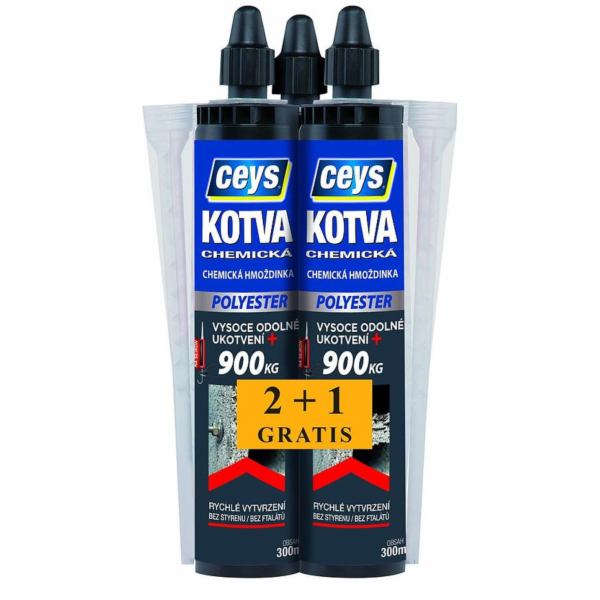 Kotva chemická polyester 300 ml Ceys 2+1 zdarma