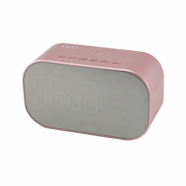 Akai ABTS-S2GD radio Clock Digital Pink