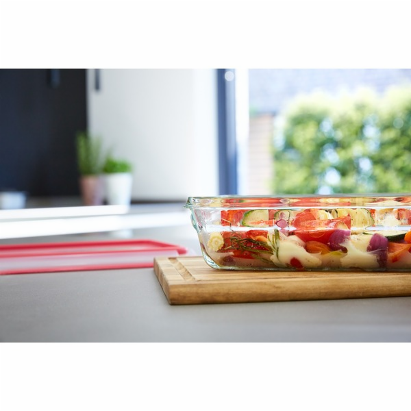 Emsa Clip&Close Sklenice Frischhaltedose 3 L Glas Rot