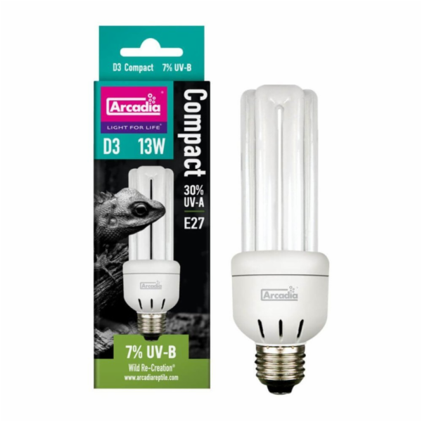 Arcadia D3 Compact Reptile Lamp 13W 7.0 UVB