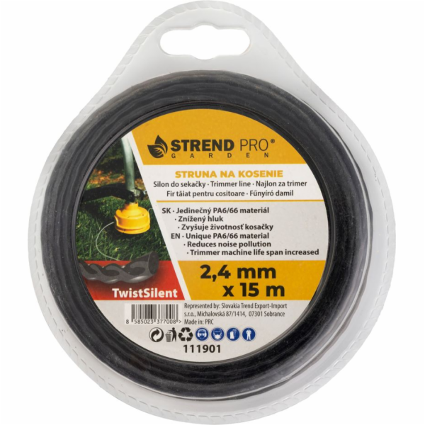 Žací struna TwistSilent Professional 2,4 mm D-15 m, spirá...