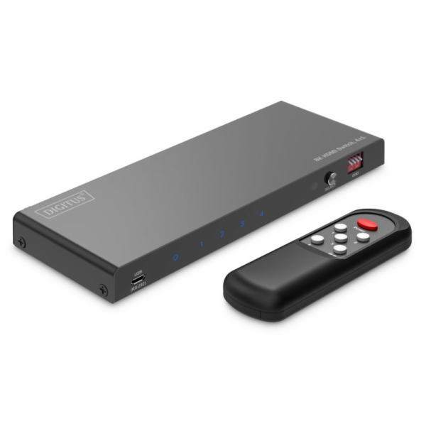 Digitus HDMI přepínač 4x1, 8K/60Hz (4:4:4) s HDR, 48 Gb/s...