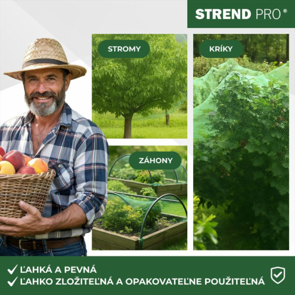 Síť Strend Pro, 4x5 m, oko 18 mm, proti ptákům, PE