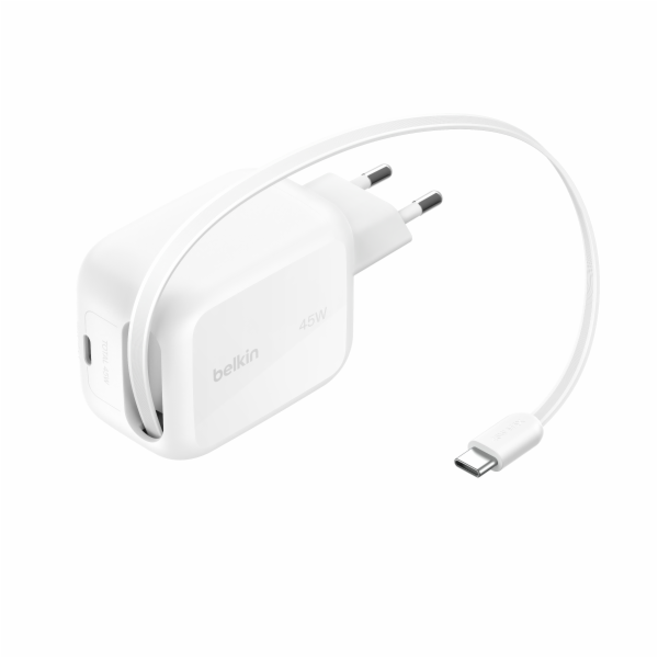 Belkin BOOST Charge Pro 45W Dual  GaN retract.Cable whi W...