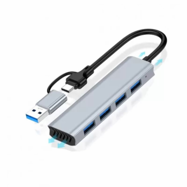 MEGATECH, 4x USB (3) Hub, USB-C/USB-A