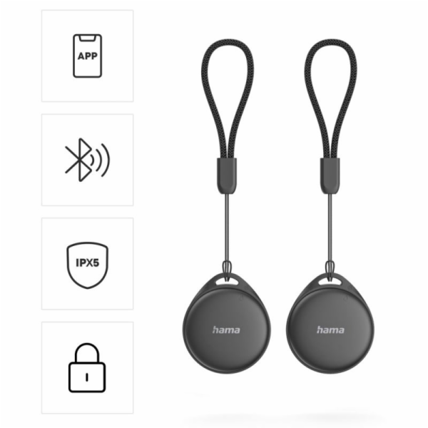 HAMA Bluetooth Lokátor, 2ks, čierny (Apple, Andr)