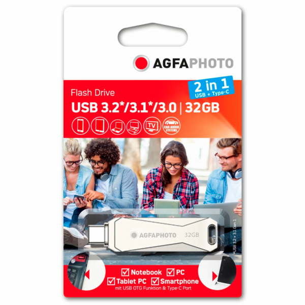 AgfaPhoto USB 3.0 2v1      32GB  USB-Typ C