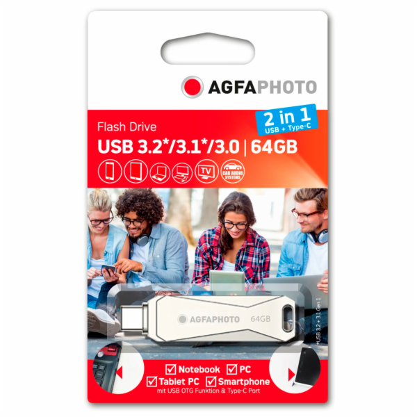 AgfaPhoto USB 3.0 2v1      64GB  USB-Typ C