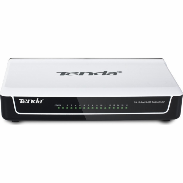 Tenda S16 - 16x 10/100 Mbps Fast Ethernet Switch, Fanless...