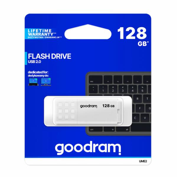 GOODRAM Flash Disk 128GB UME2, USB 2.0, bílá