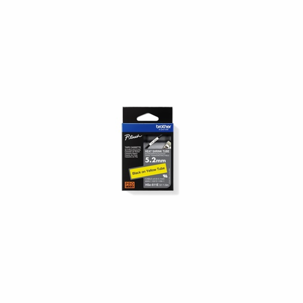 Brother - HSE-611E, bužírka žlutá / černá (5,2 mm)