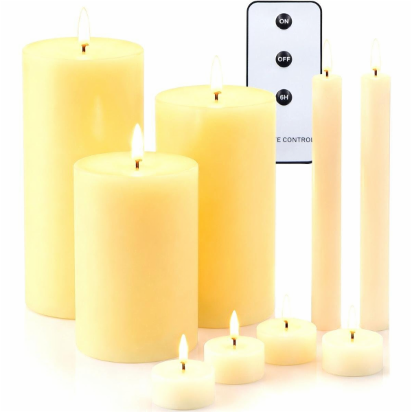 LED svíčky sada 9 ks s dálkovým ovládáním KO-AX6200120