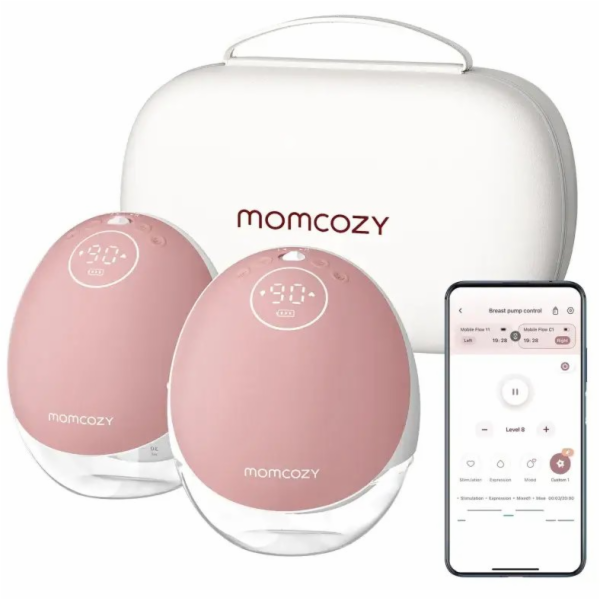 MOMCOZY M9 – bezdrátová odsávačka mateřského mléka, červe...