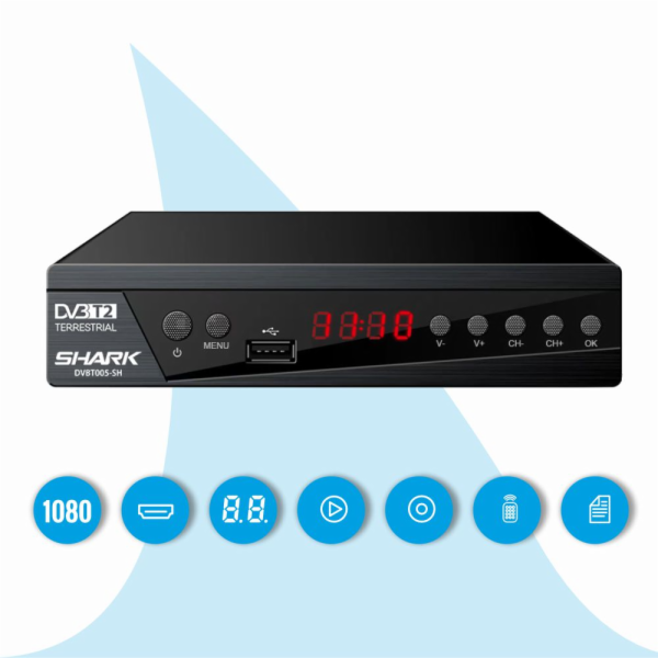 Tuner Manta DVBT005-SH pro TV DVBT-T2/HEVC SHARK