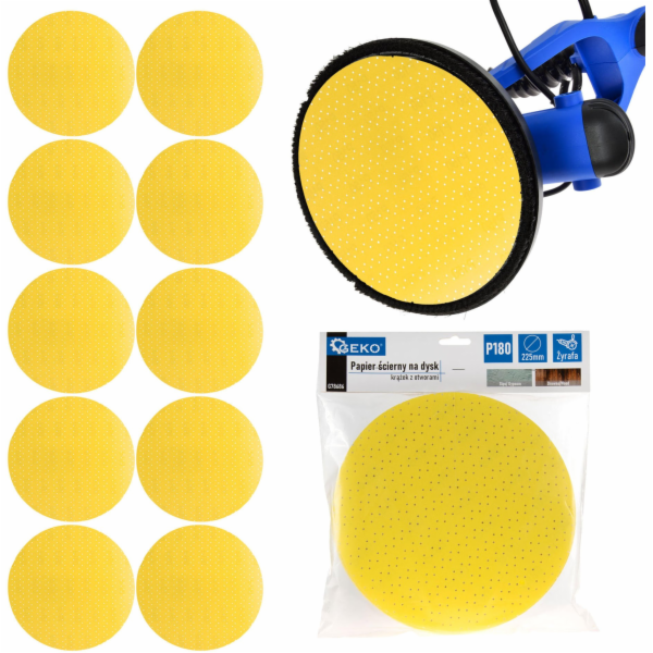 Geko Brusný papír na kotouč – kotouč s otvory 225 mm P180...