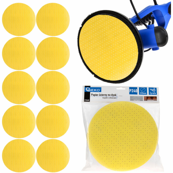 Geko Brusný papír na kotouč – kotouč s otvory 225 mm P240...