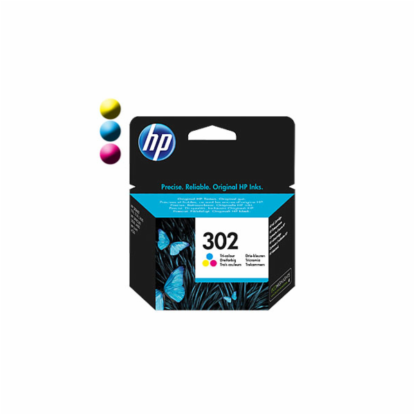 HP 302 Tri-colour, F6U65AE
