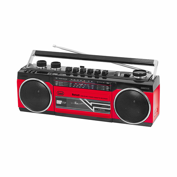 Radiomagnetofon Trevi, RR 501BT/RD, MW/FM/SW1-2, autostop...