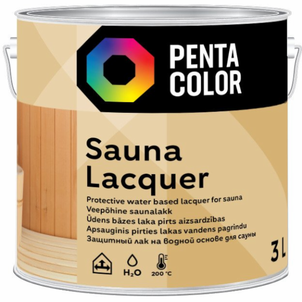 Polyakrylový lak Pentacolor Sauna, 3l